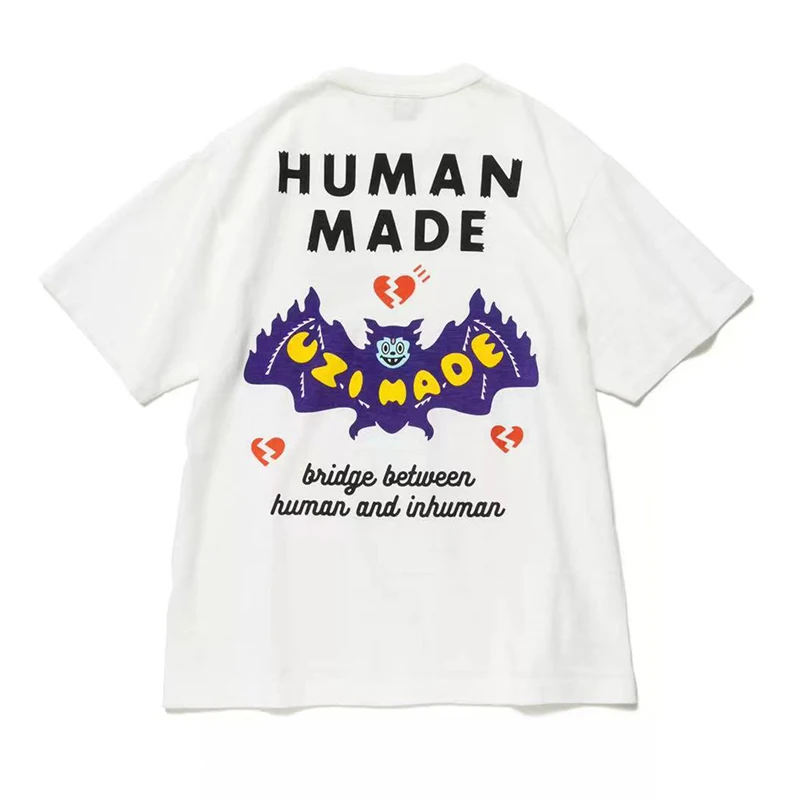 Japanese Retro Human Made Bat Print Short Sleeve Summer Tees Men's Casual Loose Cotton Unisex Tshirts Oversize Crew Neck Tanks
Japanese Retro Human Made Bat Print Short Sleeve Summer Tees Men's Casual Loose Cotton Unisex Tshirts Oversize Crew Neck Tanks