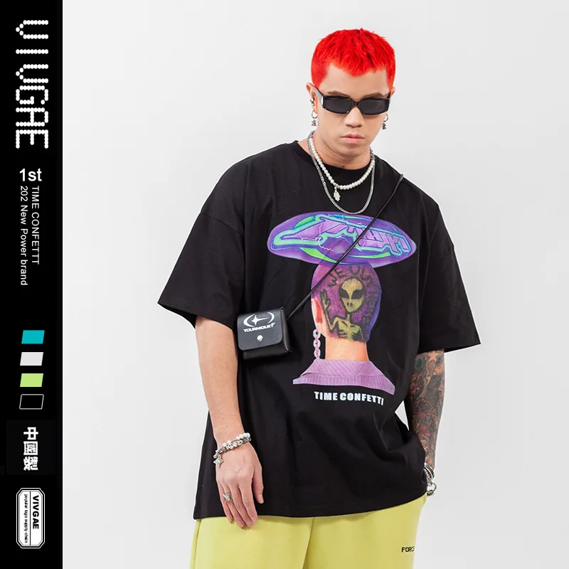 2022 Streetwear Alien prank print T Shirt Hip Hop Men Harajuku Tshirt Short Sleeve Cotton T-Shirt Fashion Black Tops Tees
2022 Streetwear Alien prank print T Shirt Hip Hop Men Harajuku Tshirt Short Sleeve Cotton T-Shirt Fashion Black Tops Tees
