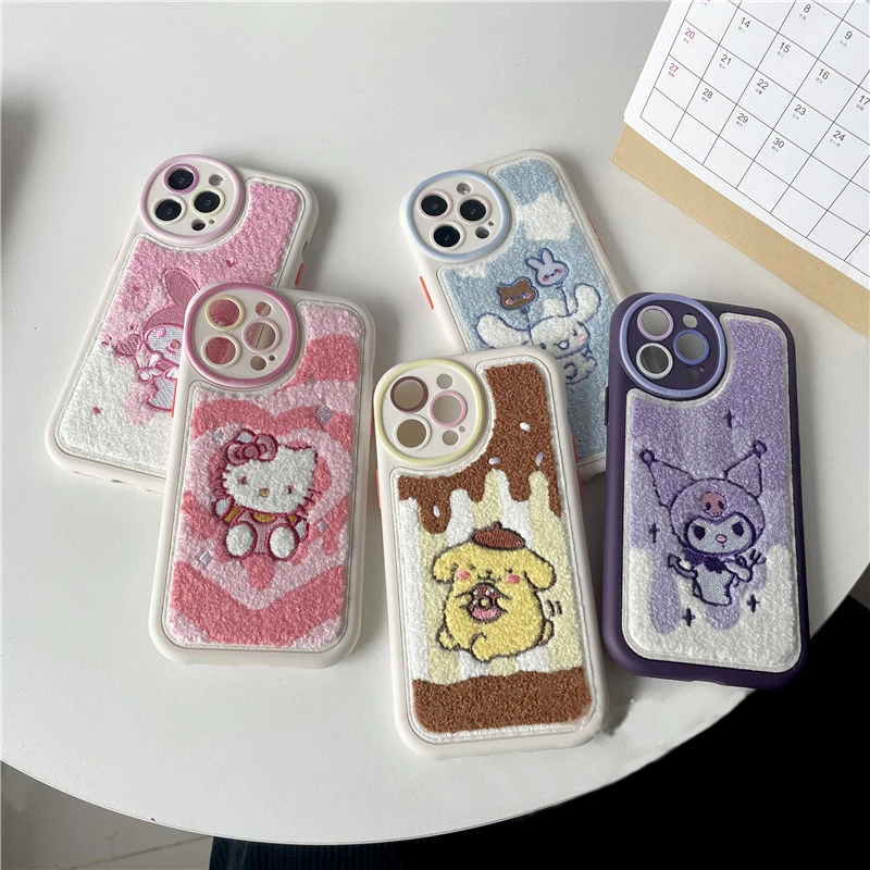 Cute Sanrio Hello Kitty Kuromi Cinnamoroll Plush Embroidery Phone Cases For iPhone 14 13 12 11 Pro Max Anti-drop Soft Back Cover
Cute Sanrio Hello Kitty Kuromi Cinnamoroll Plush Embroidery Phone Cases For iPhone 14 13 12 11 Pro Max Anti-drop Soft Back Cover