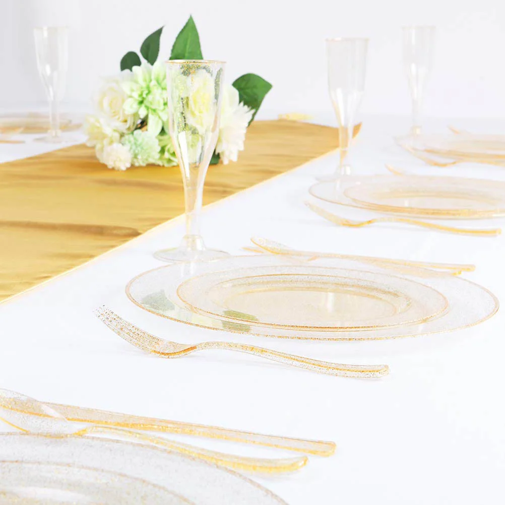 30pcs Disposable Cutlery Kit Gold Powder Cutlery One-time Dinnerware for Women Kids
30pcs Disposable Cutlery Kit Gold Powder Cutlery One-time Dinnerware for Women Kids