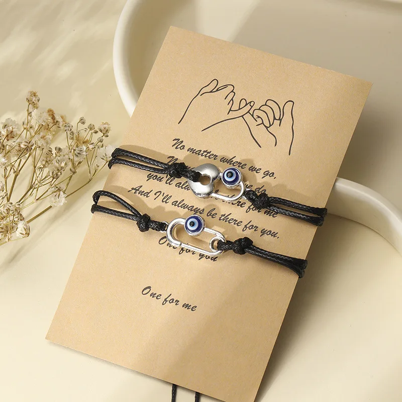 1 Pair Couple Bracelet for Lovers Lock Heart Magnetic Bracelet for Women Men Adjustable Evil Eye Braided Rope Chain Jewelry Gift
1 Pair Couple Bracelet for Lovers Lock Heart Magnetic Bracelet for Women Men Adjustable Evil Eye Braided Rope Chain Jewelry Gift