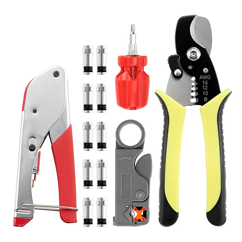 Coaxial Cable Crimping Tool Squeezing Forceps Wire Stripper For RG59/6 Coaxial Cable Crimper With Compression Connectors
Coaxial Cable Crimping Tool Squeezing Forceps Wire Stripper For RG59/6 Coaxial Cable Crimper With Compression Connectors
