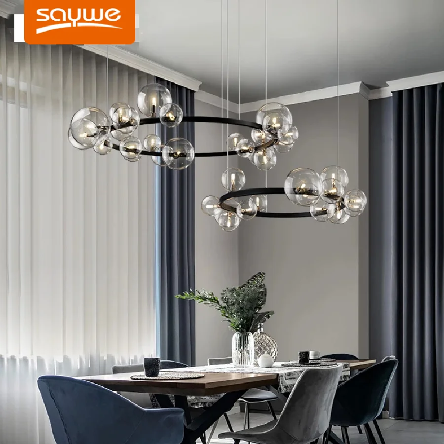 Clear Glass Bubble LED Chandelier Hall Parlor Lighting Fixtures Restaurant Bedroom Modern Hanglamp Cord Adjustable G9 Loft Deco
Clear Glass Bubble LED Chandelier Hall Parlor Lighting Fixtures Restaurant Bedroom Modern Hanglamp Cord Adjustable G9 Loft Deco