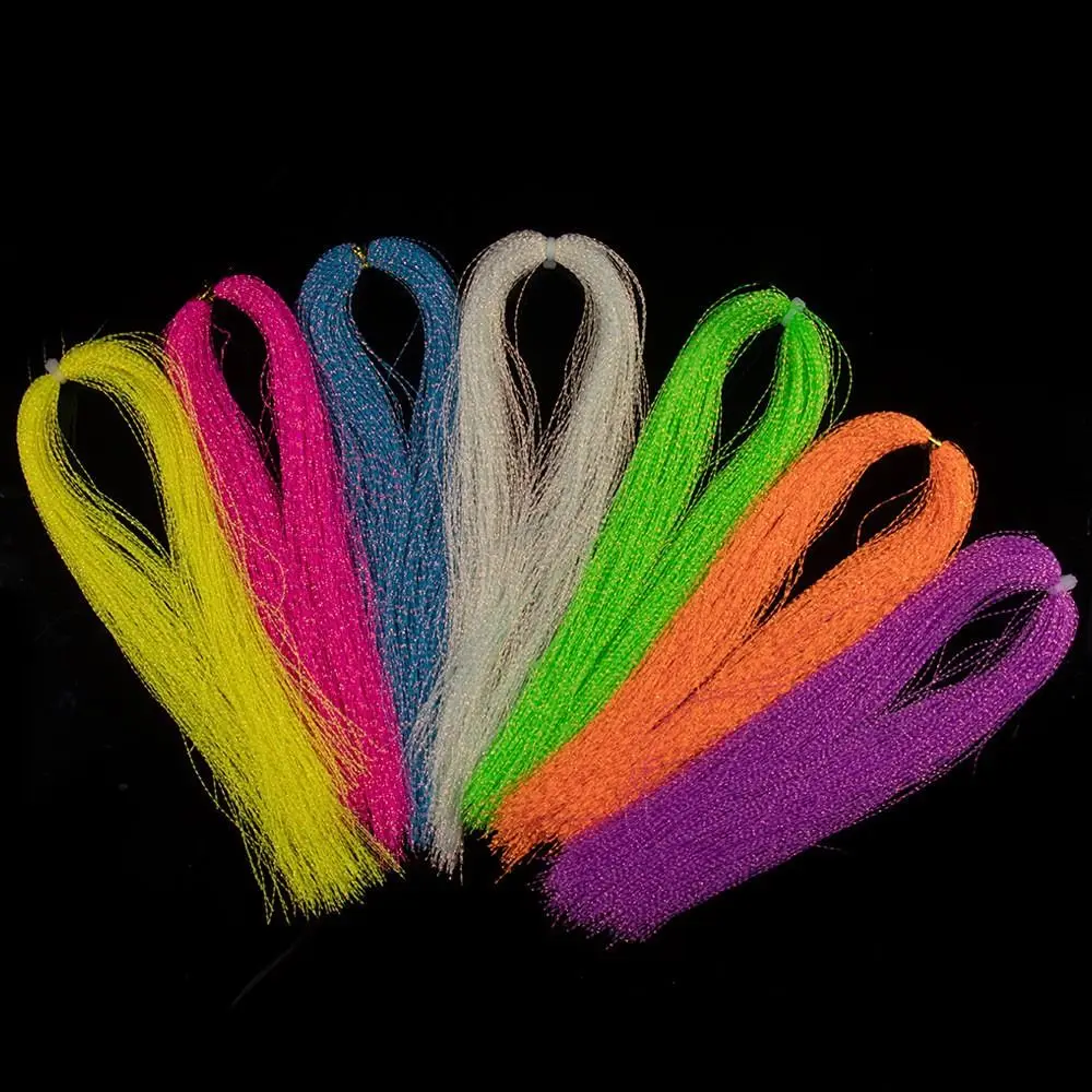 

Holographic Tinsel Hook Decorating Fly Fishing Tinsel Lure Making Material Crystal Flash Strands Assist Hook Tying