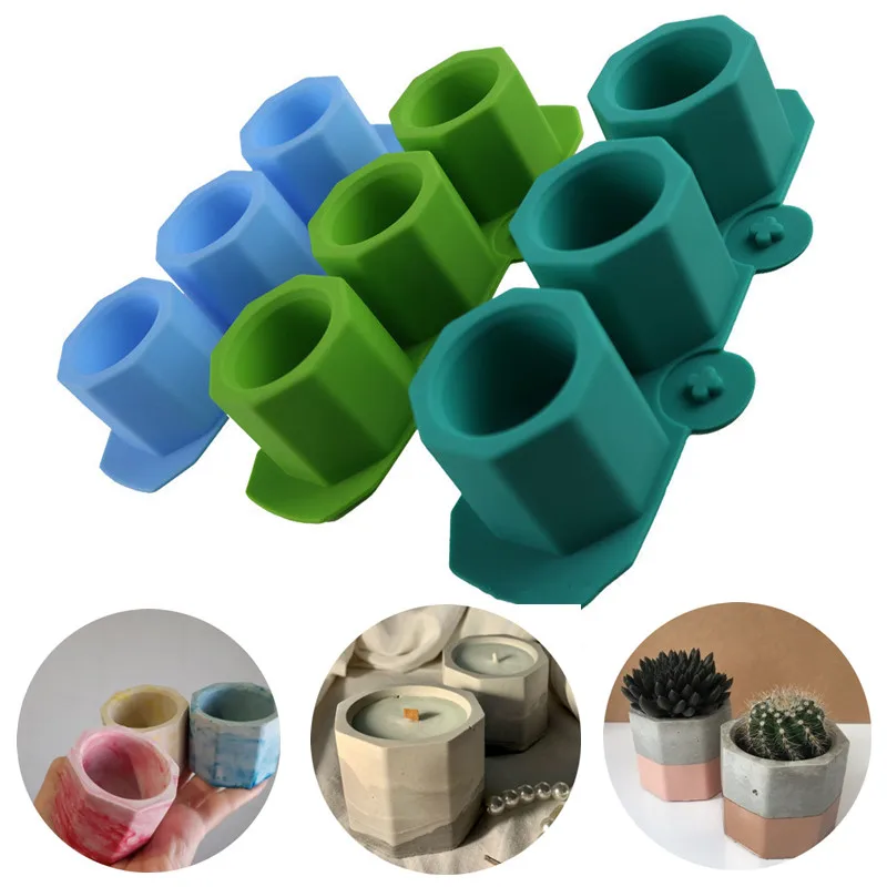 DIY Concrete Flower Pot Silicone Mold 3 Cavity Geometric Polygon Candle Holder Resin Mold Clay Cement Gypsum Candle Jar Making
DIY Concrete Flower Pot Silicone Mold 3 Cavity Geometric Polygon Candle Holder Resin Mold Clay Cement Gypsum Candle Jar Making