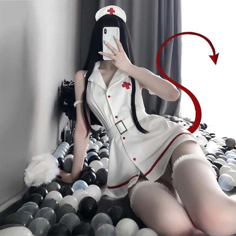 Erotic Clothing Female Nurses Underwear Cosplay Temptation Uniform Sweet White Nurse Sexy Backless Girdle Short Skirt
Erotic Clothing Female Nurses Underwear Cosplay Temptation Uniform Sweet White Nurse Sexy Backless Girdle Short Skirt