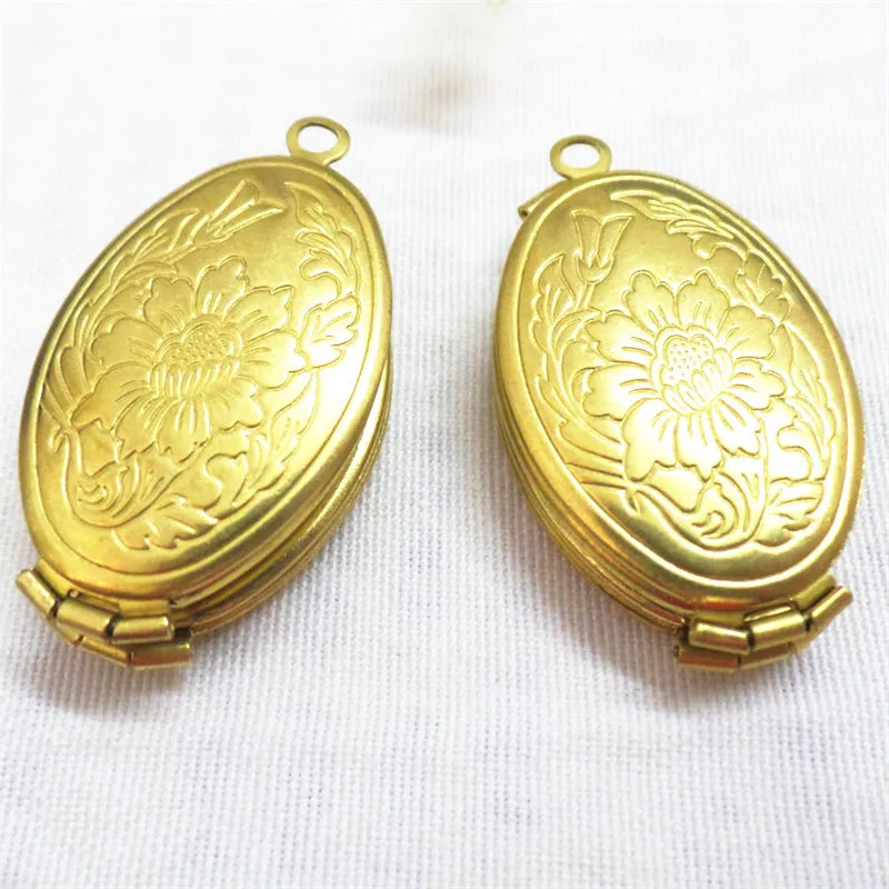 20 шт./лот медная овальная Роза четырехслойная Складная фотокоробка 20*35 мм для изготовления ювелирных изделий