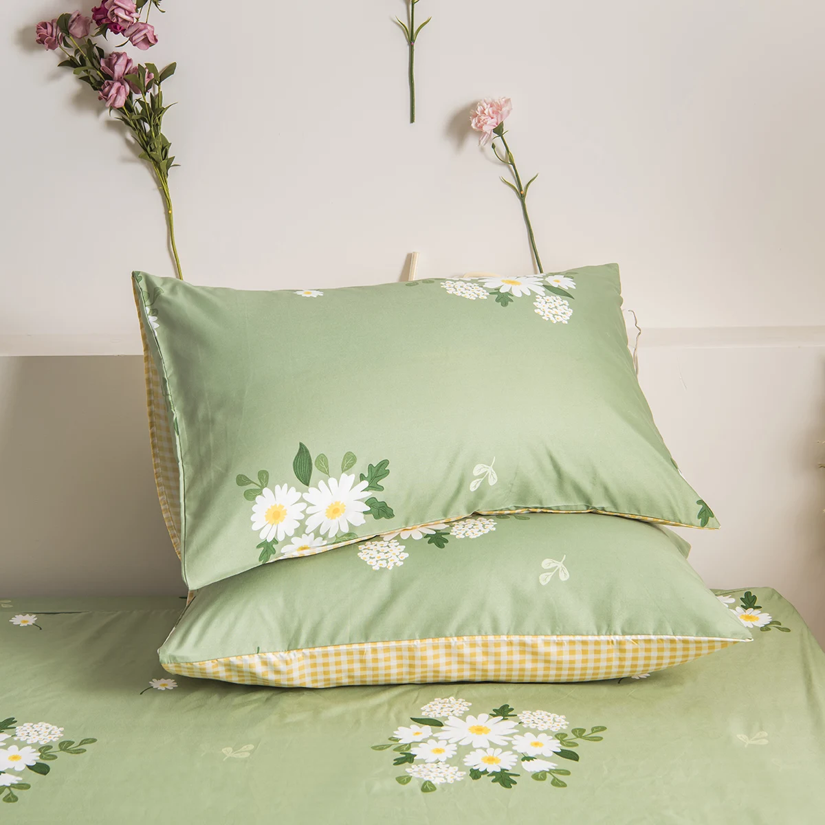 Floral Pillowcases Green Pillowcases Shabby Chic Design Cute Pillow Shams 2 Pack
Floral Pillowcases Green Pillowcases Shabby Chic Design Cute Pillow Shams 2 Pack