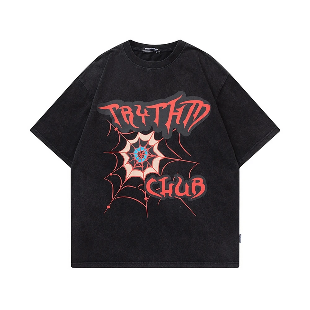 Men's T-Shirt Summer Harajuku Cartoon Spider Web Letter Graphic Print T-shirt Streetwear Hip Hop Cotton Loose Short Sleeve Tee
Men's T-Shirt Summer Harajuku Cartoon Spider Web Letter Graphic Print T-shirt Streetwear Hip Hop Cotton Loose Short Sleeve Tee