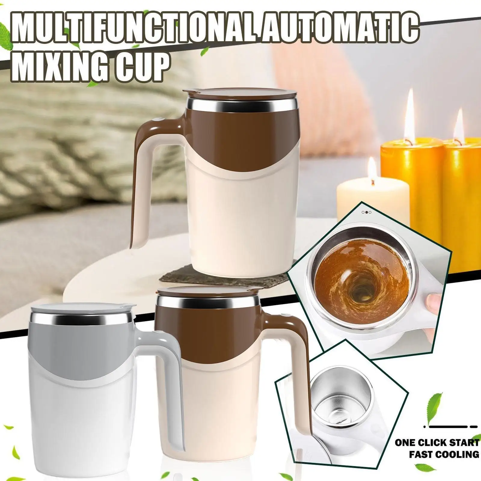 

NEW Automatic Self Stirring Magnetic Mug Stainless Difference Blender Steel Coffee Thermal Cup Cup Mixer Mixing Temperature F5I9