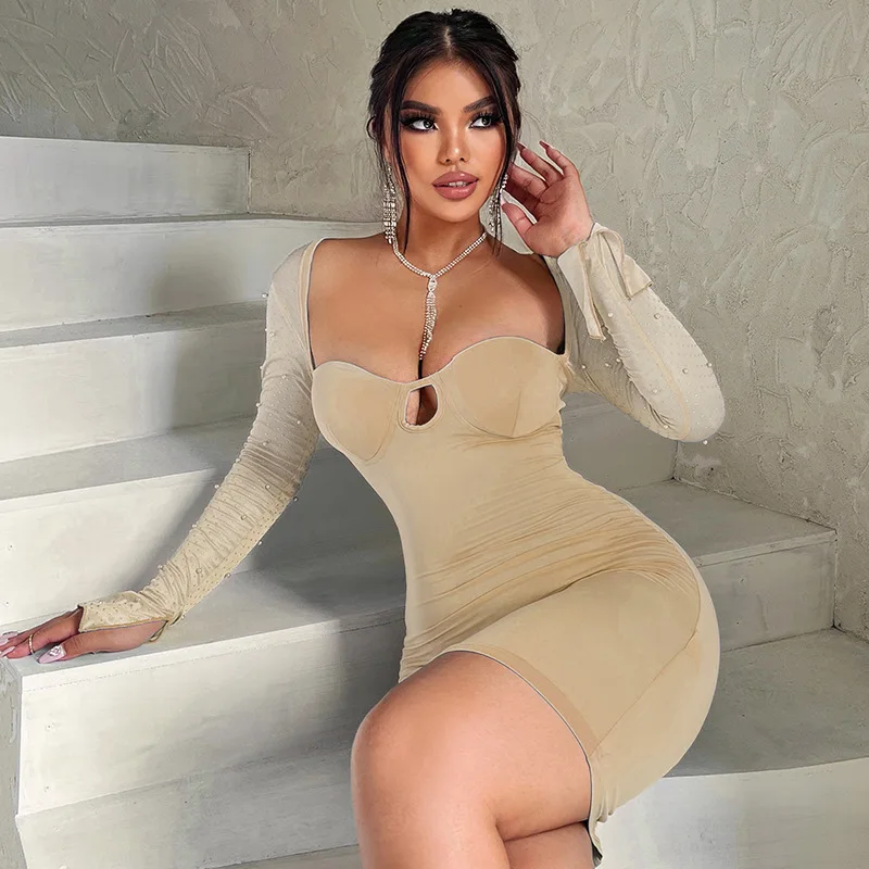Women's Dress Fashion Versatile Party Solid V-Neck Long Sleeve Skirt Light Ripening Girdle Slim Puff Sleeve Pullover Camisole
Women's Dress Fashion Versatile Party Solid V-Neck Long Sleeve Skirt Light Ripening Girdle Slim Puff Sleeve Pullover Camisole