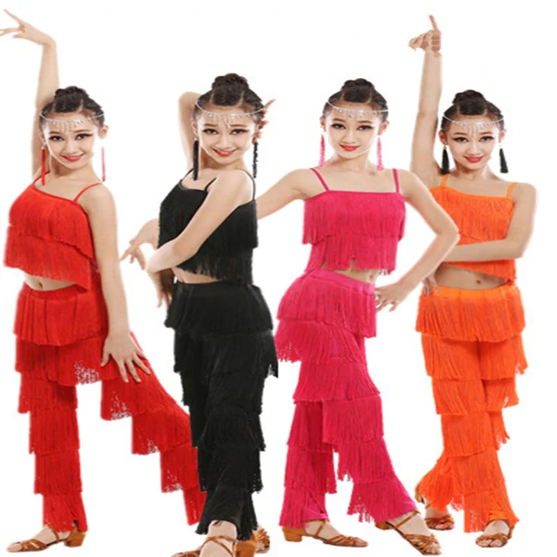 Latin Practice Dress For Kids Girl Adult Ballroom Tassel Fringe Tops Pants Salsa Samba Costume Child Dance Competition Clothes
Latin Practice Dress For Kids Girl Adult Ballroom Tassel Fringe Tops Pants Salsa Samba Costume Child Dance Competition Clothes