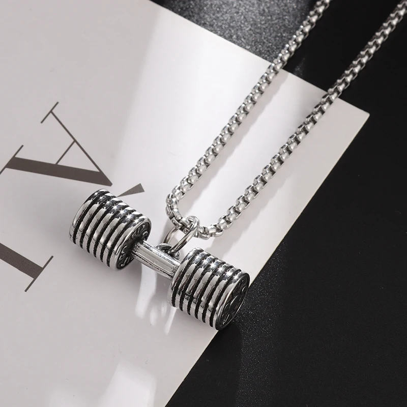 Muscle Man Fitness Stainless Steel Seven-Layer Dumbbell Pendant Necklace Men's Casual Simple Trend Sports Jewelry Gift
Muscle Man Fitness Stainless Steel Seven-Layer Dumbbell Pendant Necklace Men's Casual Simple Trend Sports Jewelry Gift