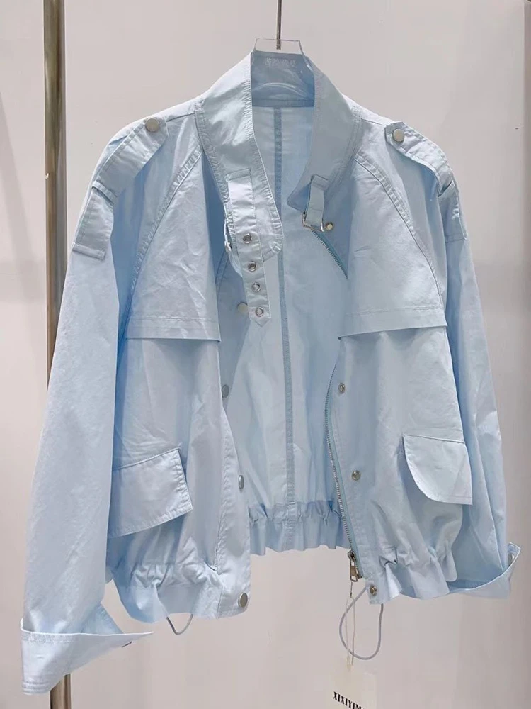 Spring Women Lightweight Windbreaker Bomber Jacket Big Pocket Basic Coat Drawstring Female Jacket Oversized Outwear
Spring Women Lightweight Windbreaker Bomber Jacket Big Pocket Basic Coat Drawstring Female Jacket Oversized Outwear