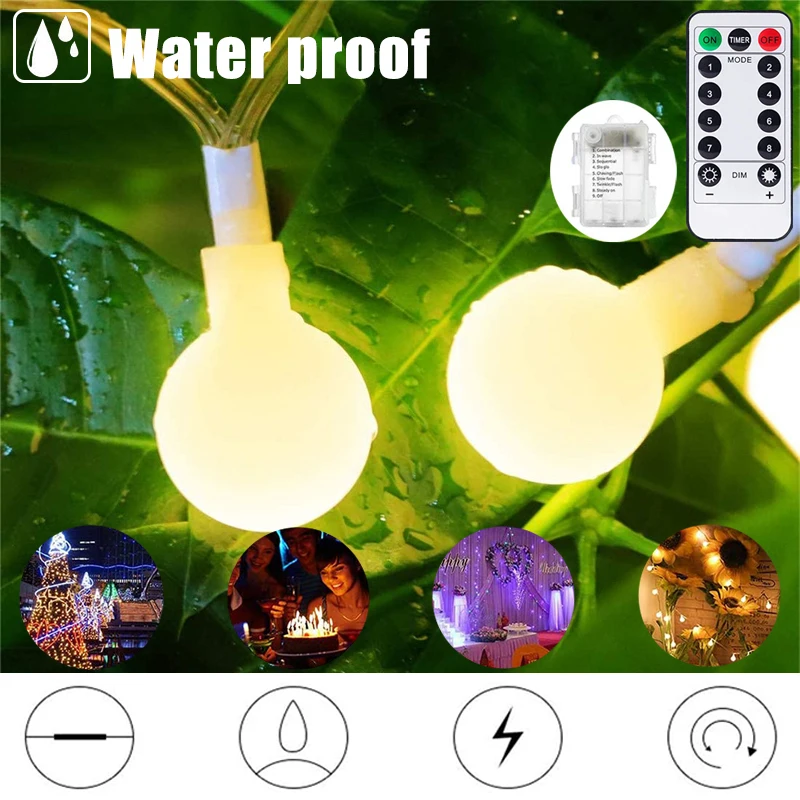 5/10M Ball LED Light String Warm Colorful Waterproof Battery Model Eight-Mode Indoor Outdoor Festival Birthday Wedding Decor
5/10M Ball LED Light String Warm Colorful Waterproof Battery Model Eight-Mode Indoor Outdoor Festival Birthday Wedding Decor