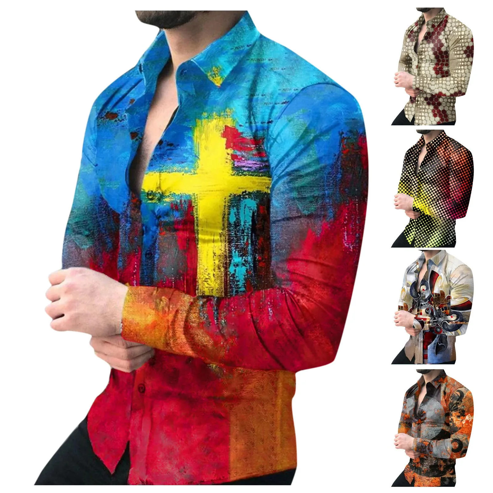 Size Plus Casual Collar Long-sleeved Men's Comfortable Stand-up Printed Shirt Men Shirts men shirts 2021
Size Plus Casual Collar Long-sleeved Men's Comfortable Stand-up Printed Shirt Men Shirts men shirts 2021