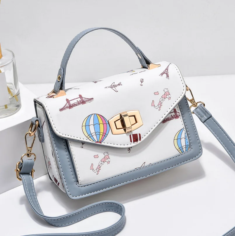 

Роскошная брендовая сумка, модная женская сумка с принтом, качественная женская дизайнерская квадратная сумка из искусственной кожи, сумки-мессенджеры через плечо с замком