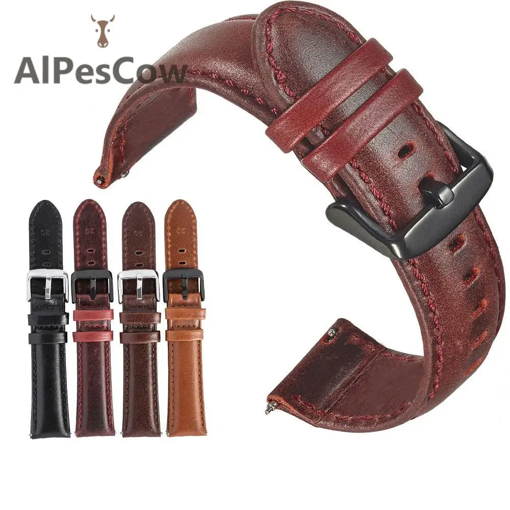 New Design Oil Wax Genuine Leather Watch Band 18mm 20mm 22mm 24mm Customized Premium Watch Leather Strap Women Men
New Design Oil Wax Genuine Leather Watch Band 18mm 20mm 22mm 24mm Customized Premium Watch Leather Strap Women Men