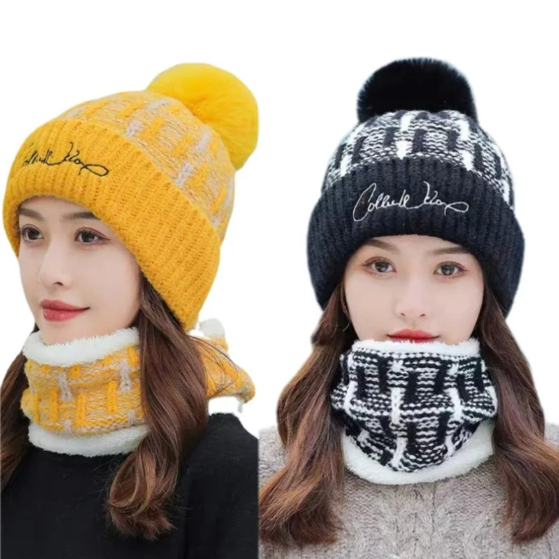 2Pcs/Set Winter Warm Knitted Hat Scarf Set For Women Girls Fleece Lined Hats And Scarf Mixed Pompom Fur Ball Beanies Cap Scarves
2Pcs/Set Winter Warm Knitted Hat Scarf Set For Women Girls Fleece Lined Hats And Scarf Mixed Pompom Fur Ball Beanies Cap Scarves