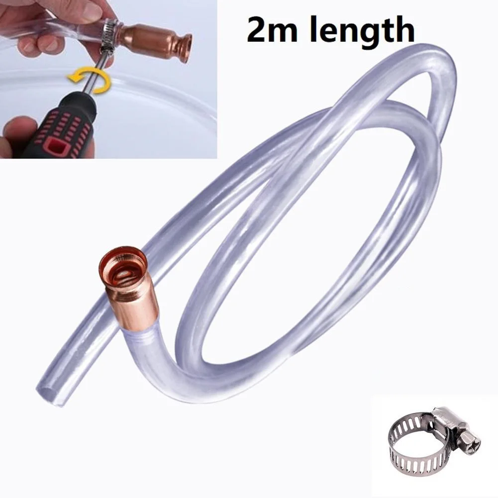 2M Safety Self Priming Copper Siphon Connector Kit 15/19mm Pvc Transparent Jiggler Hose For Fuel Oil Water Pump
2M Safety Self Priming Copper Siphon Connector Kit 15/19mm Pvc Transparent Jiggler Hose For Fuel Oil Water Pump