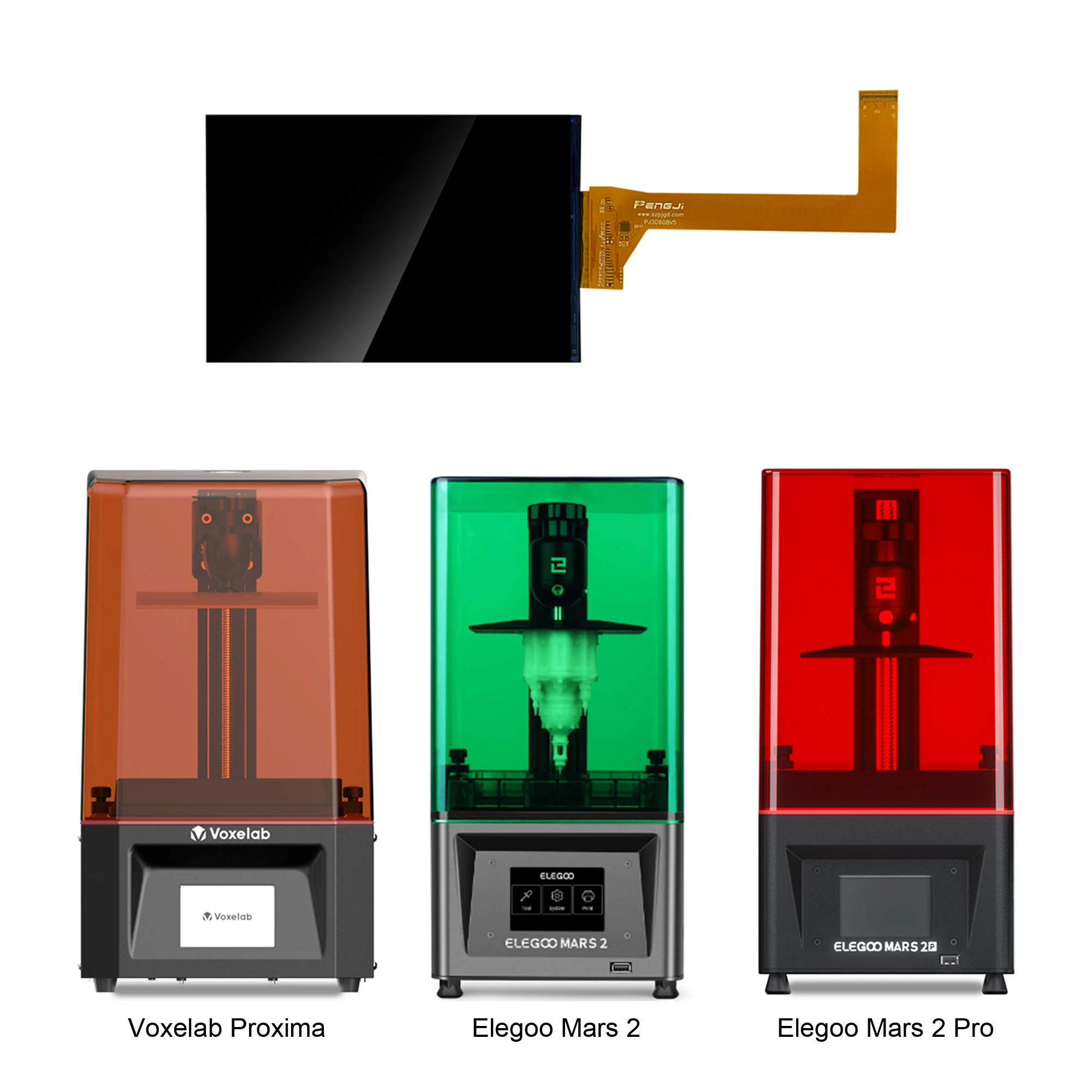 

ELEGOO Mars 2 Pro Voxelab Proxima 3D Printer Replacement 2K Monochrome LCD Screen 6.08 inch Mono LCD with 1620x2560 Resolution