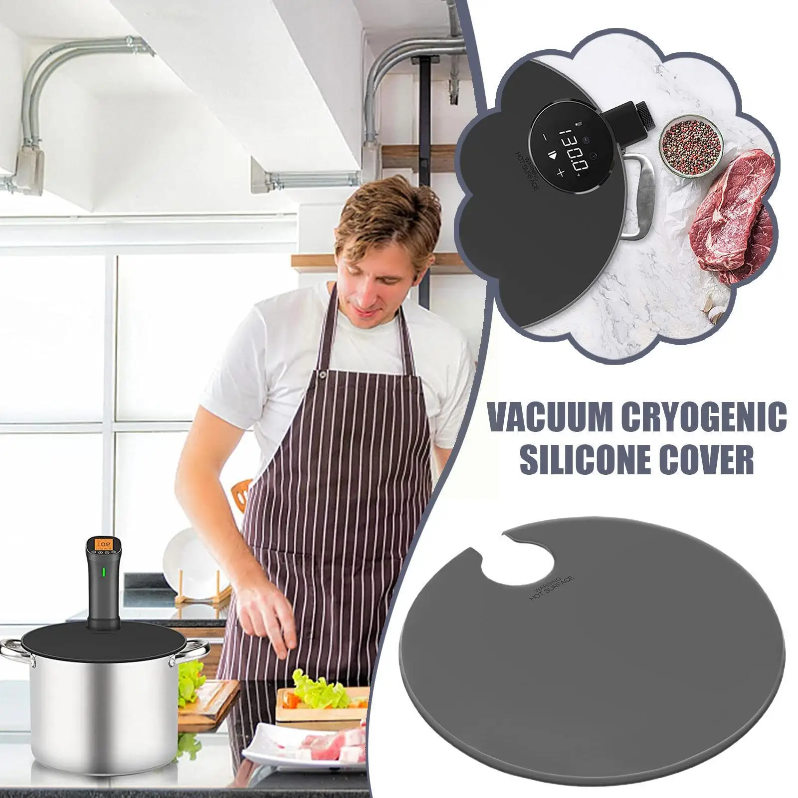 Крышка Sous Vide для точного приготовления пищи, для кулинарной точной плиты Anova стандартной 10 1/2 дюйма, с уменьшенным испарителем, Great N5S8
Крышка Sous Vide для точного приготовления пищи, для кулинарной точной плиты Anova стандартной 10 1/2 дюйма, с уменьшенным испарителем, Great N5S8