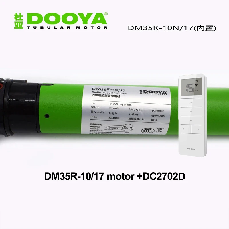 Dooya трубчатый двигатель DM35R 10/17 роликовый двигатель затвора для всех видов вращающихся жалюзи, 220 В/230 В 50/60 Гц, RF433mhz пульт дистанционного управления
Dooya трубчатый двигатель DM35R 10/17 роликовый двигатель затвора для всех видов вращающихся жалюзи, 220 В/230 В 50/60 Гц, RF433mhz пульт дистанционного управления