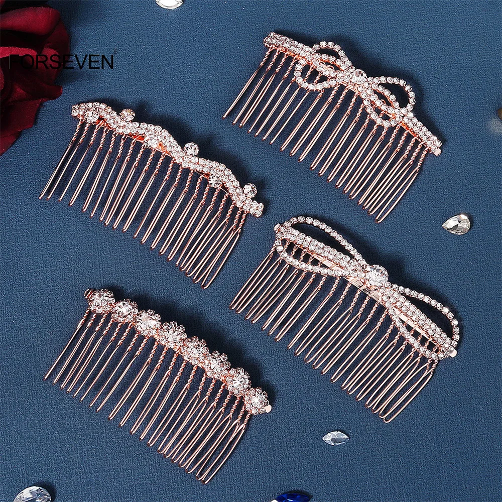 Rose Gold Color Metal Hair Combs Rhinestone Hair Pins and Clips for Women Girls Sweet Hairpins for Bride Wedding Hair Jewelry
Rose Gold Color Metal Hair Combs Rhinestone Hair Pins and Clips for Women Girls Sweet Hairpins for Bride Wedding Hair Jewelry
