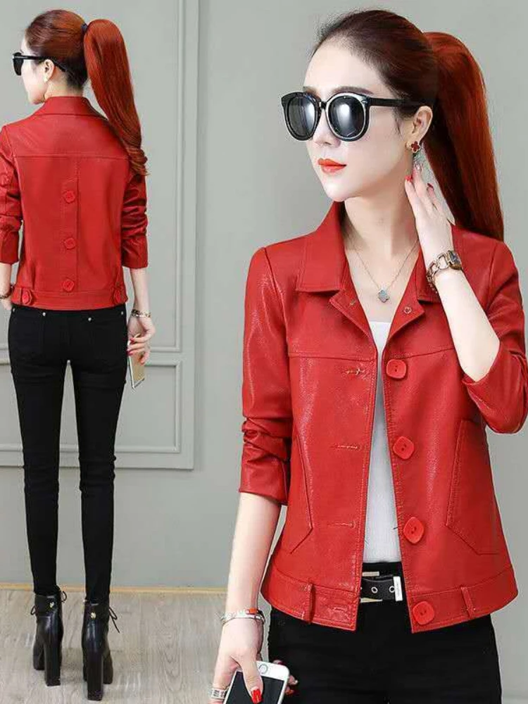 2023 New European Winter and Autumn Women's Leather Jacket Women's Loose Fit Small Coat Women's Single Breasted Clothes T368 
2023 New European Winter and Autumn Women's Leather Jacket Women's Loose Fit Small Coat Women's Single Breasted Clothes T368