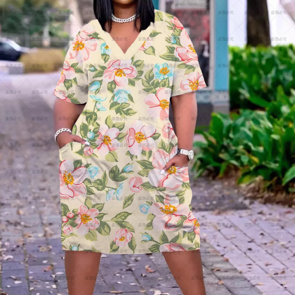 Женское богемное платье с V-образным вырезом и карманами
Женское богемное платье с V-образным вырезом и карманами