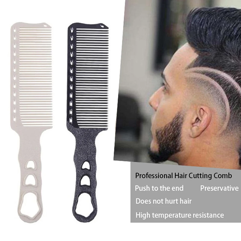 

1pc Pro Hair Comb Resin Material Hair Clipper Comb Anti-static Barber Hair Cutting Comb Hairdressing Flat Combs For Men