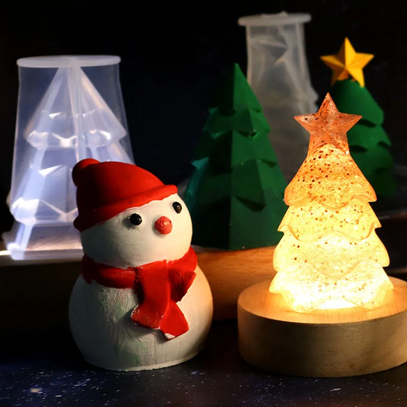 Xmas Tress Snowman Candle Mould DIY Gift Soap Candle Silicone Mold New Year Party Decoration
Xmas Tress Snowman Candle Mould DIY Gift Soap Candle Silicone Mold New Year Party Decoration