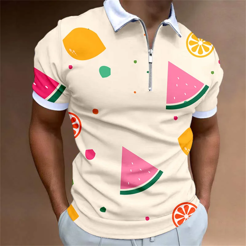 Man Zipper Polo Shirts Summer Watermelon 3d Printed Shirts Men's Casual Lapel Button Clothing Oversized Male Short Sleeve Tshirt
Man Zipper Polo Shirts Summer Watermelon 3d Printed Shirts Men's Casual Lapel Button Clothing Oversized Male Short Sleeve Tshirt