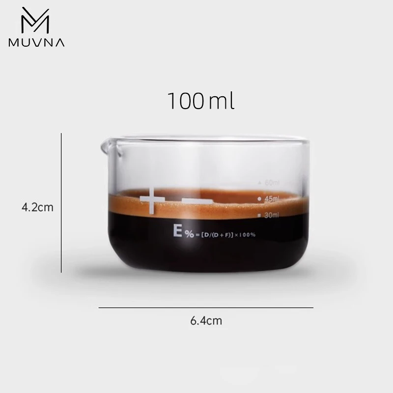 MUVNA мерные чашки для кофе эспрессо, прозрачное стекло, 100 мл, со шкалой, измерительные инструменты для домашней кухни
MUVNA мерные чашки для кофе эспрессо, прозрачное стекло, 100 мл, со шкалой, измерительные инструменты для домашней кухни