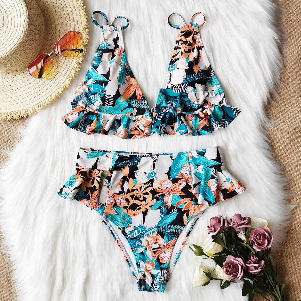 2022 New Ruffled Bikinis Set Floral Print Split Swimsuit Female Push Up Swimwear 2 Piece Sets Womens Bikini Beach Bathing Suit
2022 New Ruffled Bikinis Set Floral Print Split Swimsuit Female Push Up Swimwear 2 Piece Sets Womens Bikini Beach Bathing Suit