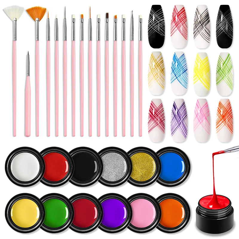 Painting Spider Nails Gel Set Creative Wire Draw Nail Gel wish Brush Nail Art For Manicure Semi Permanent UV Gel Nail Polish
Painting Spider Nails Gel Set Creative Wire Draw Nail Gel wish Brush Nail Art For Manicure Semi Permanent UV Gel Nail Polish