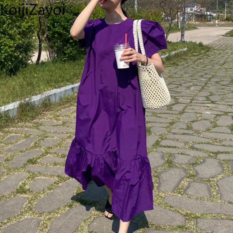 Koijizayoi Casual Loose Women Fashion Maxi Dress Short Sleeves O Neck Bodycon Party Dresses Female Chic Korean Vestidos 2022
Koijizayoi Casual Loose Women Fashion Maxi Dress Short Sleeves O Neck Bodycon Party Dresses Female Chic Korean Vestidos 2022