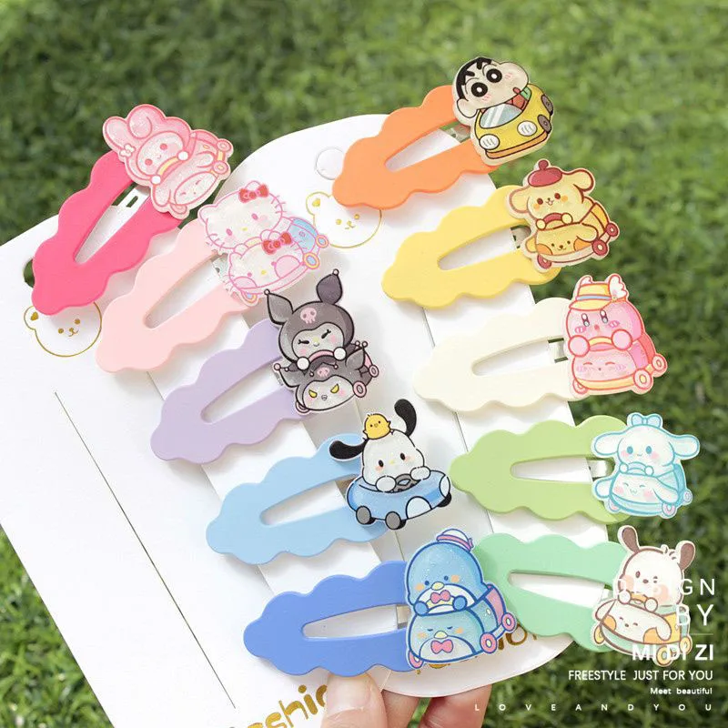 Kawaii Sanrioed Accessories Bb Clip Anime Kuromi My Melody Cinnamoroll Pochacco Cartoon Cute Girl Heart Hairpin Gift for Girls
Kawaii Sanrioed Accessories Bb Clip Anime Kuromi My Melody Cinnamoroll Pochacco Cartoon Cute Girl Heart Hairpin Gift for Girls