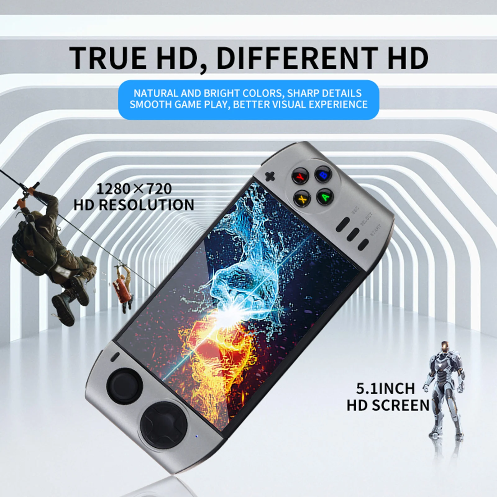 5.1 Inch 16/9 HD Screen Handheld Game Console Video Gaming Player Toys 16 Million Colors Wireless Game Console Free shipping New
5.1 Inch 16/9 HD Screen Handheld Game Console Video Gaming Player Toys 16 Million Colors Wireless Game Console Free shipping New