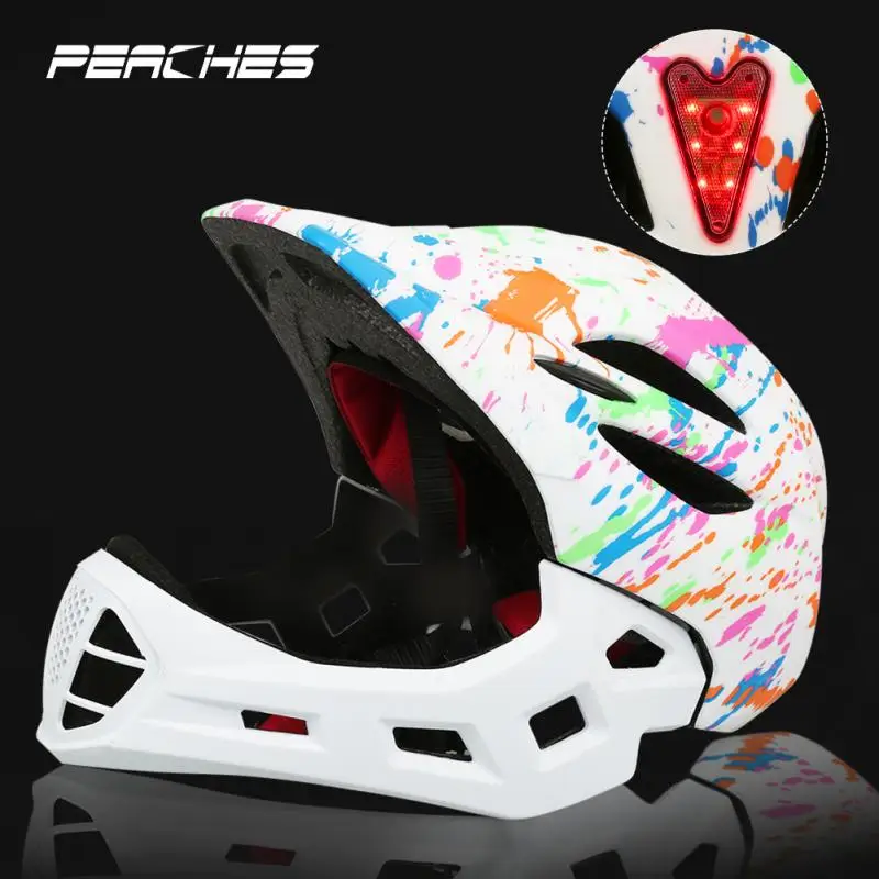 Kids Cycling BMX Helmet With Taillight Full Face Detachable Children Helmet MTB Bike Helmets Sports Safety Cap Riding Equipment
Kids Cycling BMX Helmet With Taillight Full Face Detachable Children Helmet MTB Bike Helmets Sports Safety Cap Riding Equipment
