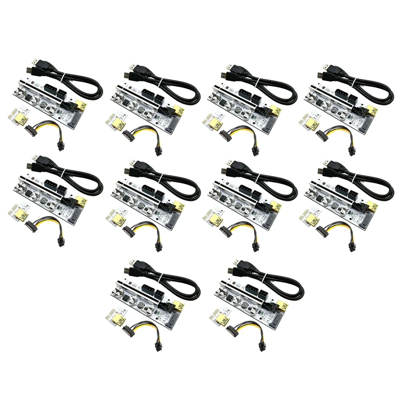 10 Pcs Pcie VER010-X Riser 1X to 16X 60cm USB3.0 SATA Graphic Extension for Bitcoin GPU Mining Power Riser Adapter Card
10 Pcs Pcie VER010-X Riser 1X to 16X 60cm USB3.0 SATA Graphic Extension for Bitcoin GPU Mining Power Riser Adapter Card