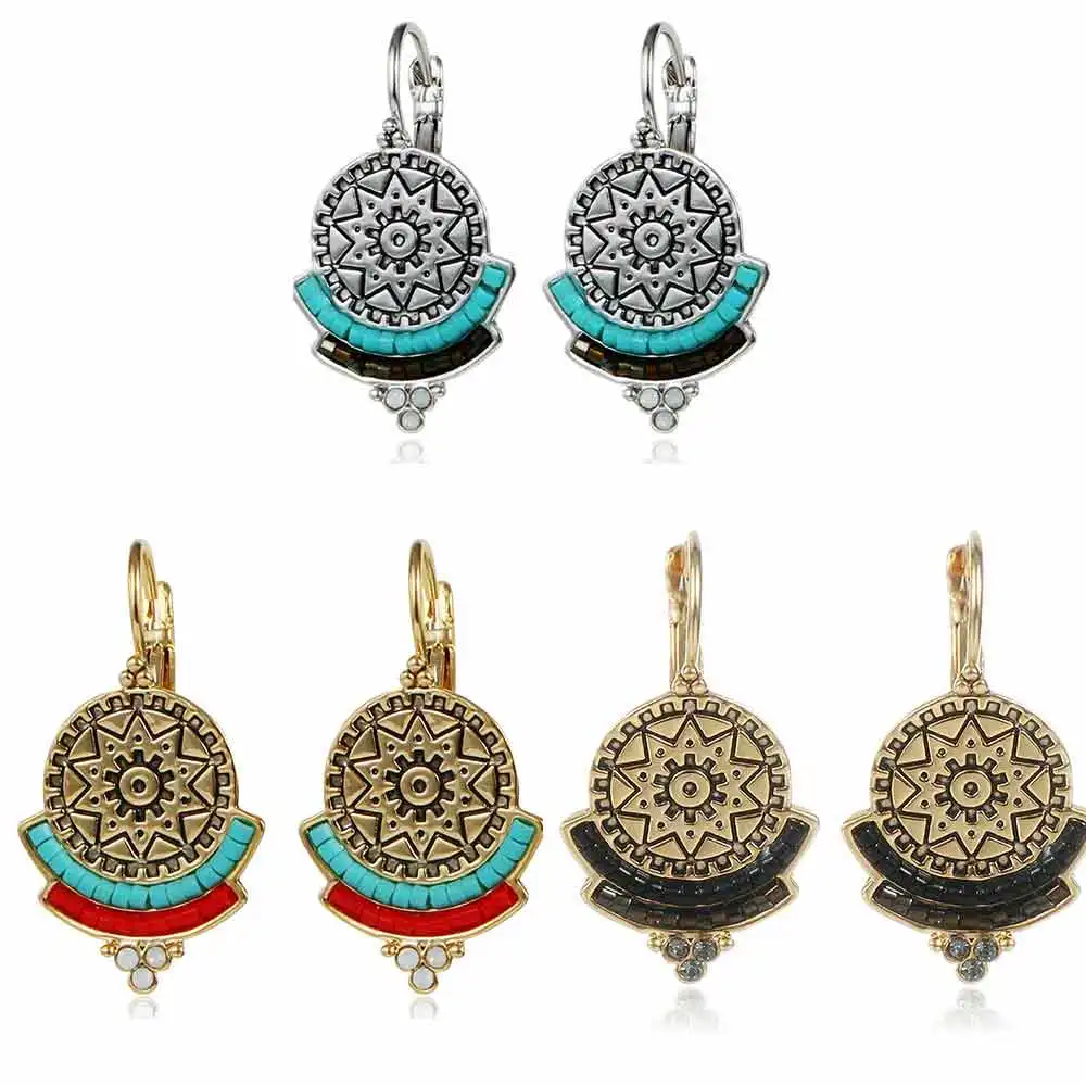 2023 Vintage Unique Round Carved Flower 3 Color Brincos Blue Resin Beads Rhinestone Drop Earrings Ethnic Jewelry for Women
2023 Vintage Unique Round Carved Flower 3 Color Brincos Blue Resin Beads Rhinestone Drop Earrings Ethnic Jewelry for Women
