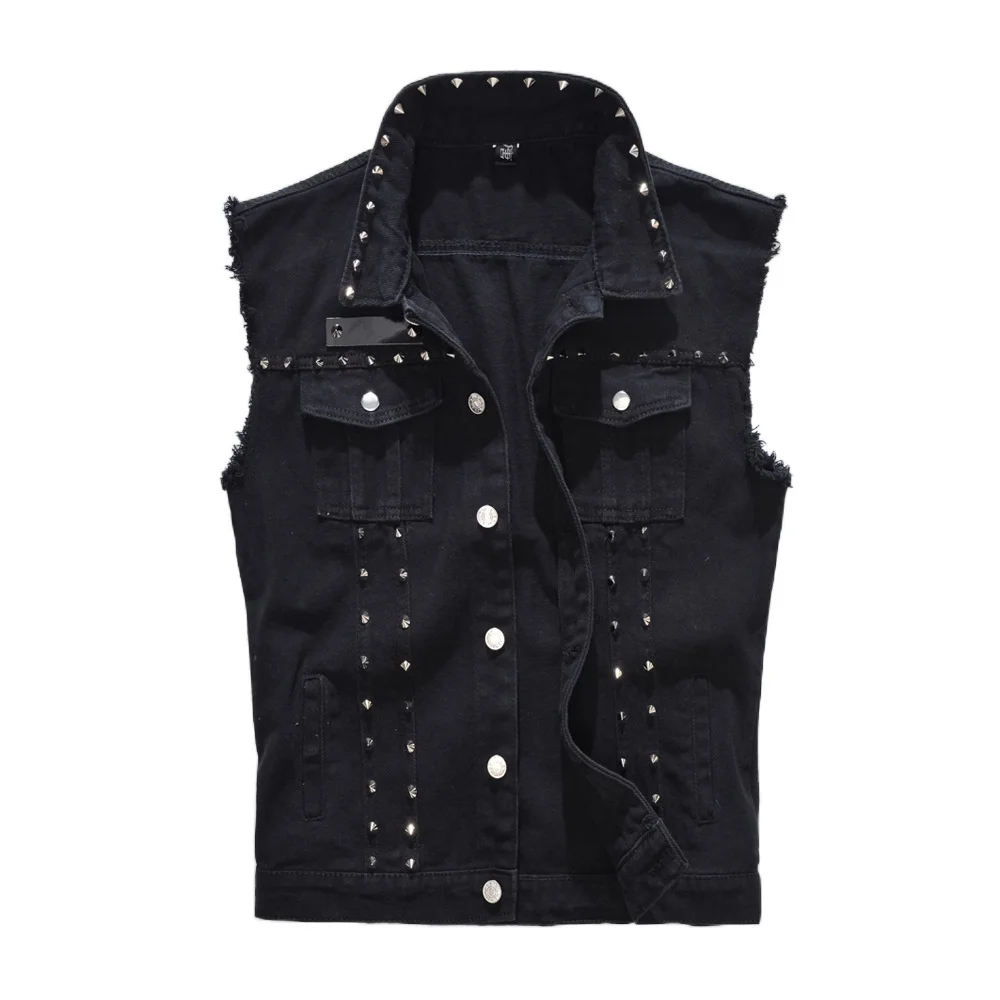 New Denim Vest Men Punk Rock Rivet Cowboy Black Jeans Waistcoat Fashion Men Motorcycle Style Sleeveless Jeans Jacket M-6XL
New Denim Vest Men Punk Rock Rivet Cowboy Black Jeans Waistcoat Fashion Men Motorcycle Style Sleeveless Jeans Jacket M-6XL