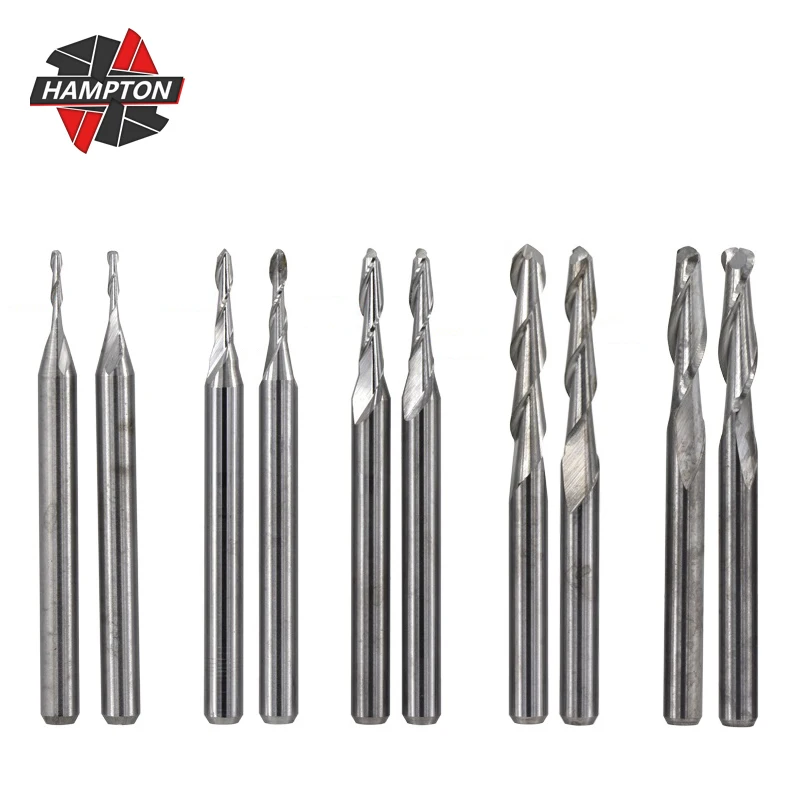 HAMPTON Ball Nose End Mill Cutter Set 10pcs 1/8''(3.175mm) Shank Carbide Spiral CNC Router Bit Wood Engraving Bit Milling Tool
HAMPTON Ball Nose End Mill Cutter Set 10pcs 1/8''(3.175mm) Shank Carbide Spiral CNC Router Bit Wood Engraving Bit Milling Tool