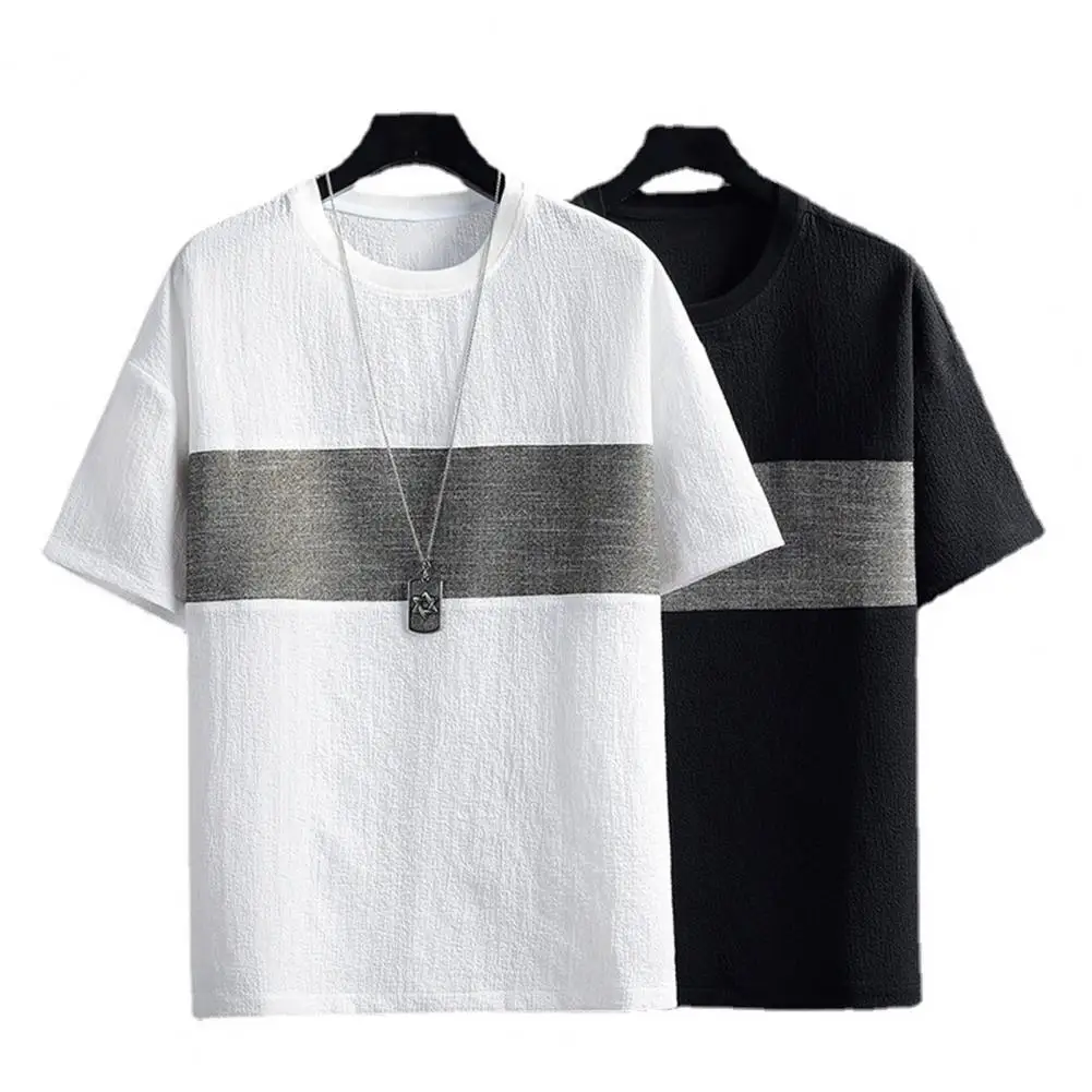 2022 Men T-shirt Contrast Colors Short Sleeves Round Neck Plus Size Loose Summer Tops Streetwear Casual Male Clothing camisetas
2022 Men T-shirt Contrast Colors Short Sleeves Round Neck Plus Size Loose Summer Tops Streetwear Casual Male Clothing camisetas