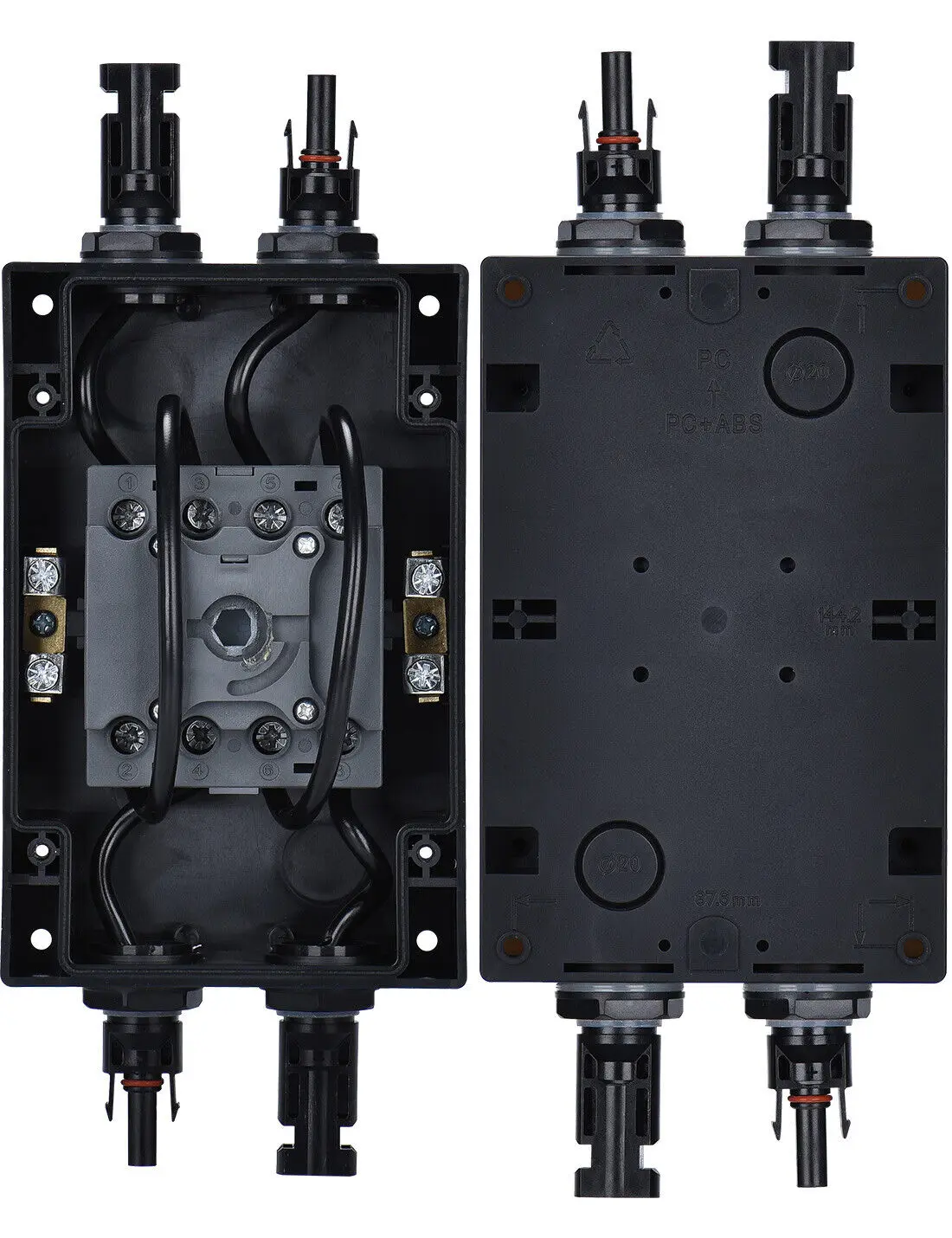 Solar Isolator PV Isolator 4*connection Connector Accessories Circuit Breaker DC0-1200V DC1200V PV Disconnect Box
Solar Isolator PV Isolator 4*connection Connector Accessories Circuit Breaker DC0-1200V DC1200V PV Disconnect Box