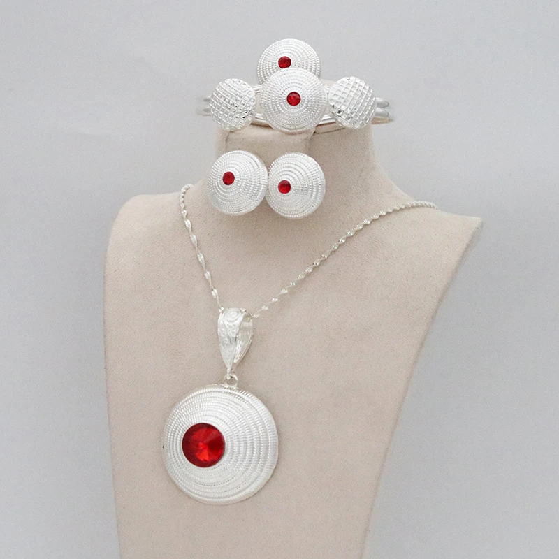 Luxury Jewelry Set Red Gem Dubai Silver 4 Piece Women Ethiopian Hairpin Head Chain Bride African Wedding Gift
Luxury Jewelry Set Red Gem Dubai Silver 4 Piece Women Ethiopian Hairpin Head Chain Bride African Wedding Gift