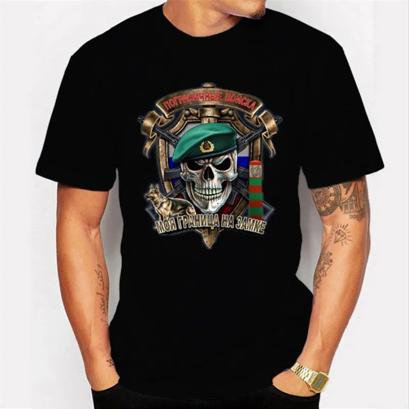Russian Army Border Troop Soldier Skull Inscription T-Shirt 100% Cotton O-Neck Short Sleeve Casual Mens T-shirt Size S-3XL 
Russian Army Border Troop Soldier Skull Inscription T-Shirt 100% Cotton O-Neck Short Sleeve Casual Mens T-shirt Size S-3XL