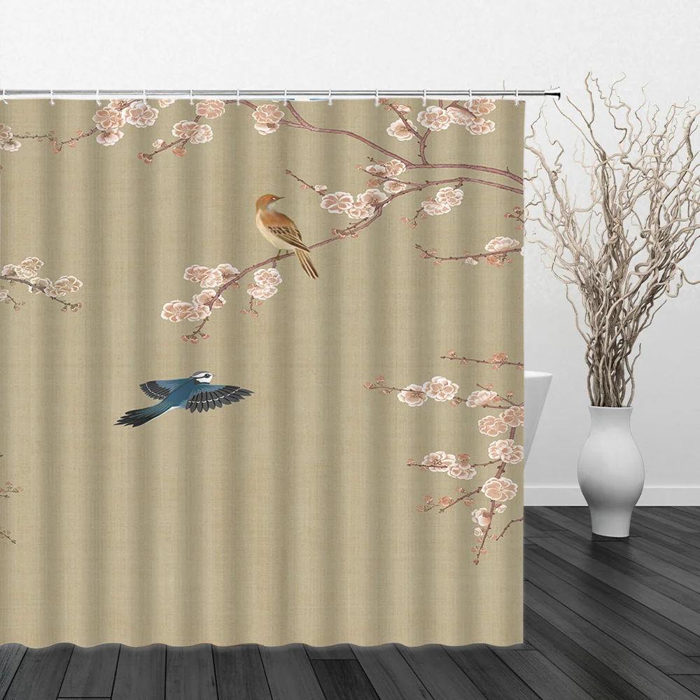 Chinese Painting Style Shower Curtain Peony Floral Tree Branches Birds Scape Waterproof with Hooks Bath Curtains Bathroom Decor
Chinese Painting Style Shower Curtain Peony Floral Tree Branches Birds Scape Waterproof with Hooks Bath Curtains Bathroom Decor