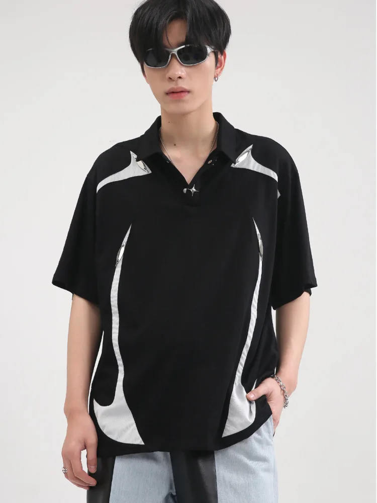 SYUHGFA 2022 Summer Polo Collar Short Sleeve Metal Patchwork Shirt For Men Loose Casual Korea Style Shirt Tops Men Clothing
SYUHGFA 2022 Summer Polo Collar Short Sleeve Metal Patchwork Shirt For Men Loose Casual Korea Style Shirt Tops Men Clothing